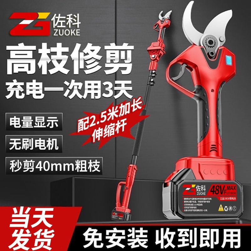 锂电修枝剪果树专用粗树枝电剪子园林桑树电动剪刀高空伸缩高枝剪