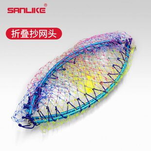 巨物抄网头折叠加厚铝合金三角形防挂钩捞鱼钓鱼大物网圈加深网兜