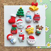 12个装 饰毛毡板 圣诞节老人圣诞树可爱创意图钉软木板照片墙装