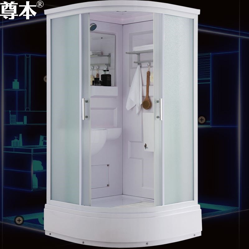 宾馆宿舍a带蹲坑扇形淋浴房整体浴室一体式卫生间沐浴房集成卫生