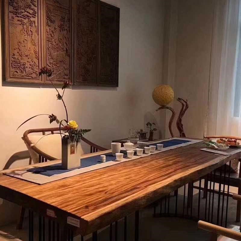 #胡桃木实木大板茶桌原木茶板茶台南美I花梨木大板台桌面办公桌2