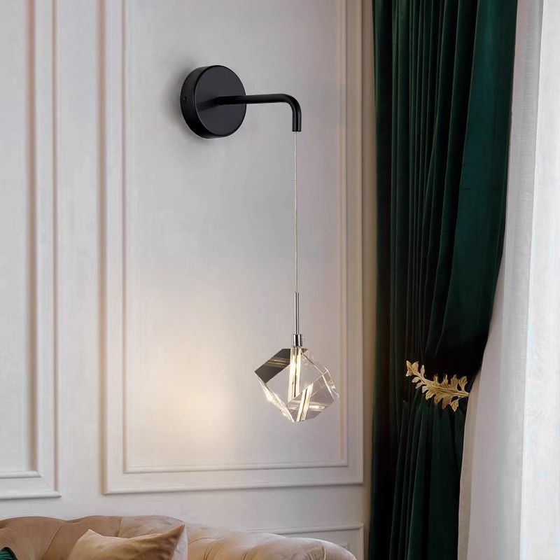 C1Q床头吊灯2023新r款主卧室房间长线轻奢现代简约创意水晶冰块小