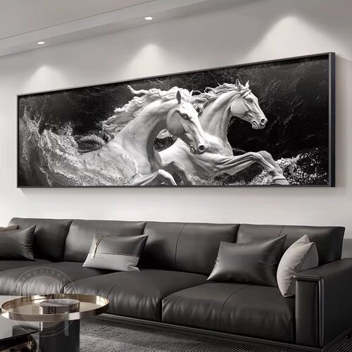 马到成功客厅装饰画沙发背景墙壁画现代简约挂画轻奢风书房办公室 - 封面