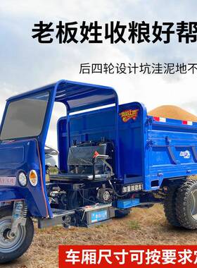 龙捷王销售柴油自大卸农载UUJ三轮车爬坡用养殖液压翻斗车马力载