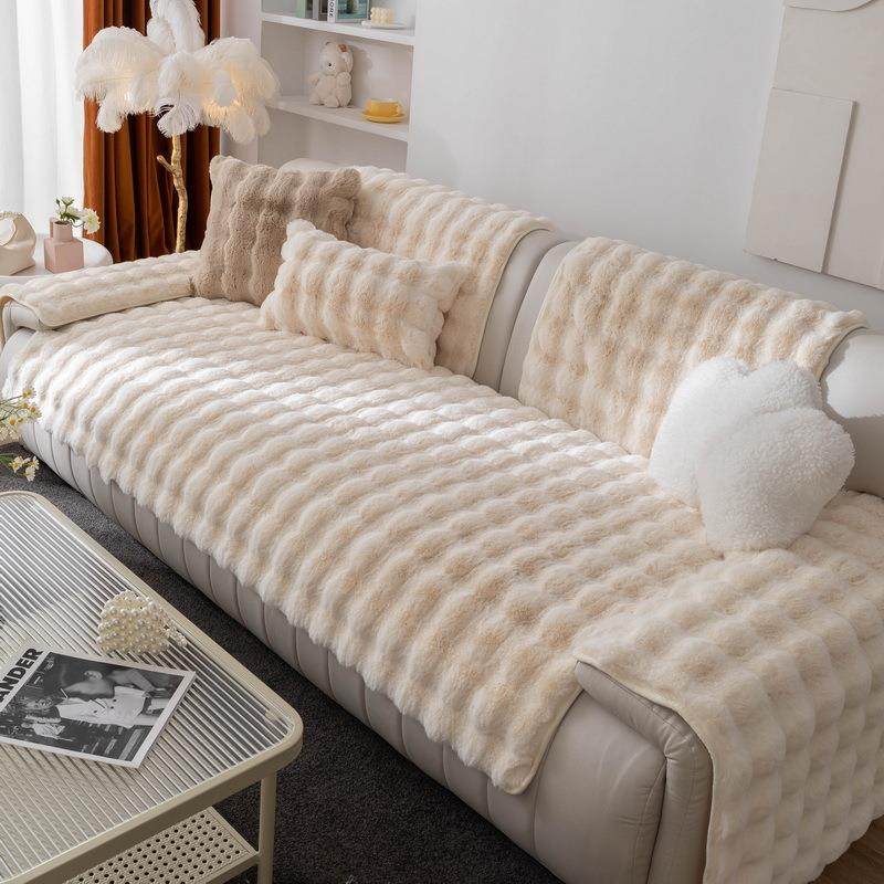 轻奢兔毛沙3发垫冬季加厚SFD防滑i盖ns风202新款坐垫皮沙发套绒罩,居家布艺,沙发套,淘宝优惠券,粉丝福利购,淘宝优惠卷