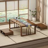 飘窗式 桌子小几实木禅意日榻985榻茶桌卧室坐地矮茶桌折米叠炕桌