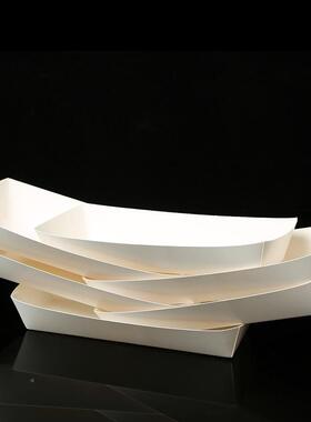 食品盒防油薯条盒l255ogo口小吃炸串烧船烤型打包盒餐盒敞耐用纸