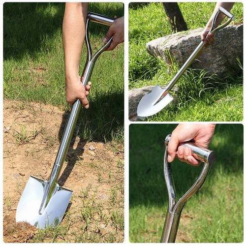 鲁威233五金锈不钢体锹园林工具铁锨农用铁铲铁锹铲连子