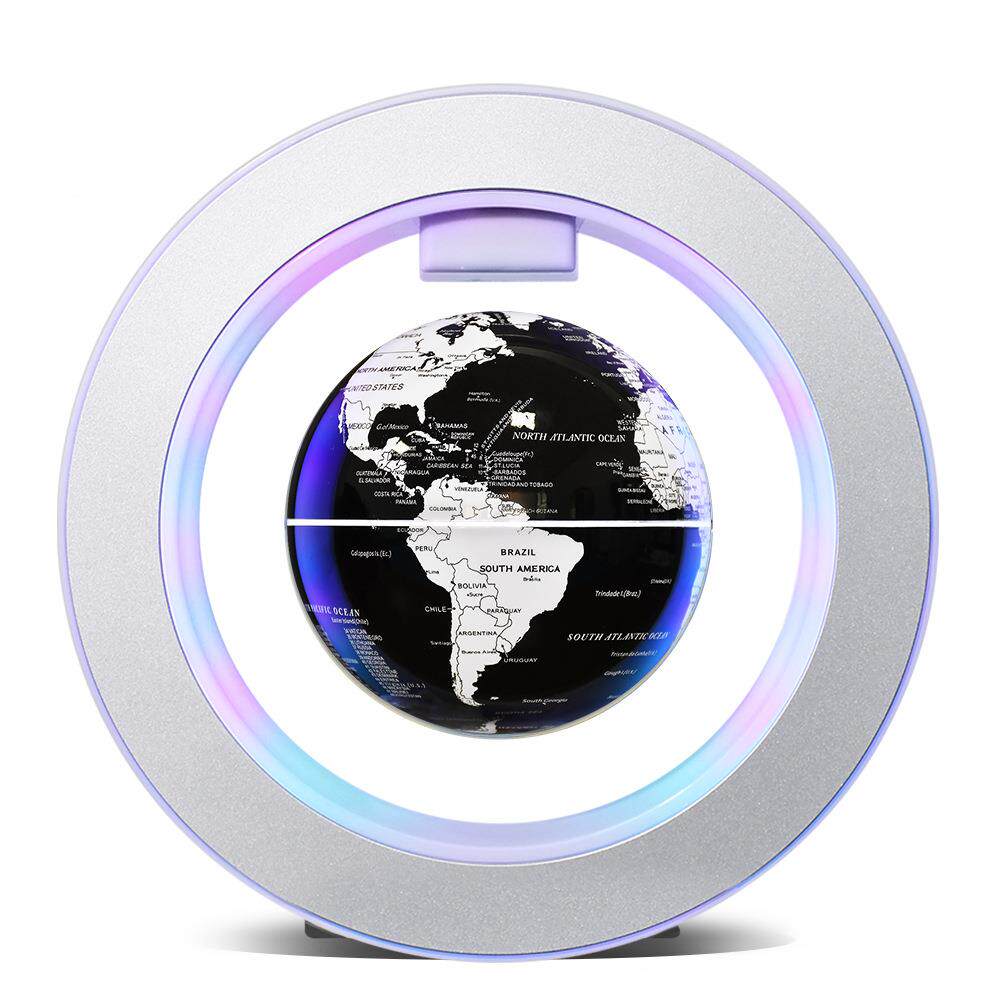 磁浮地球仪俄文4寸O发光悬自转英毕业礼物可定LOG办公室工艺179摆