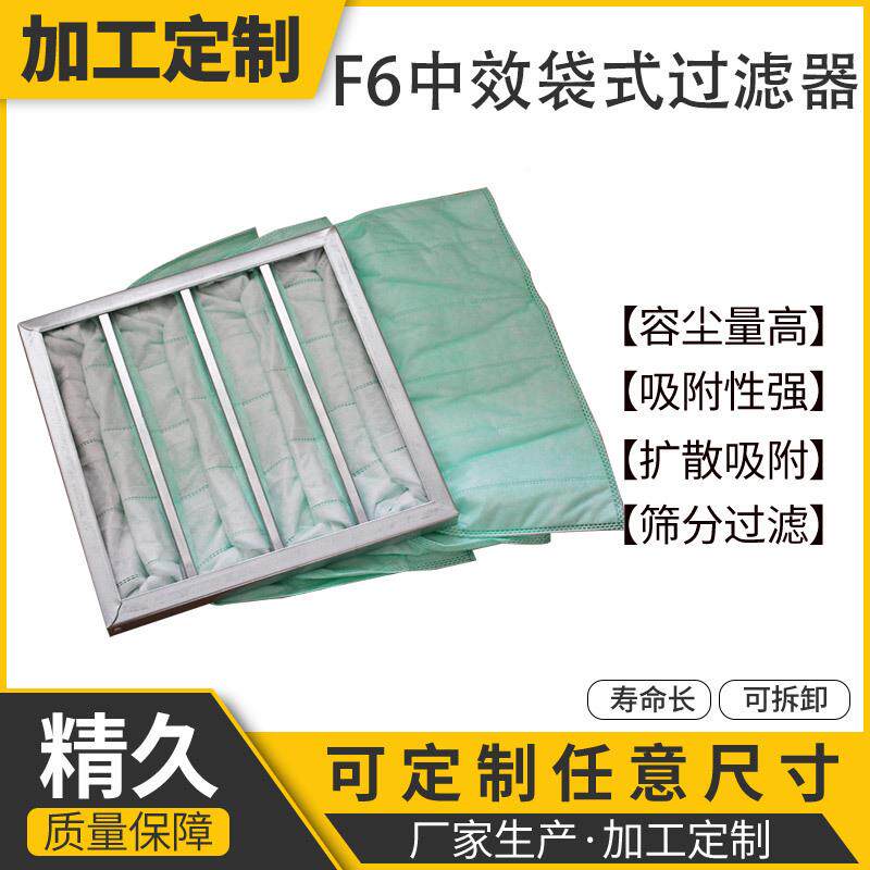 无纺6布除F6-595*5尘净化过滤器铝框过滤网调设过滤器F中效袋空备