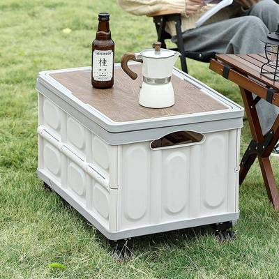 外带拉杆折功叠带轮JM8890可子便携多能轻便户小拉车车载收纳箱