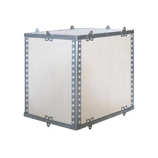 折叠木钢箱重复使用折叠卸带木箱可600拆叠式 折钢带包边箱折叠木