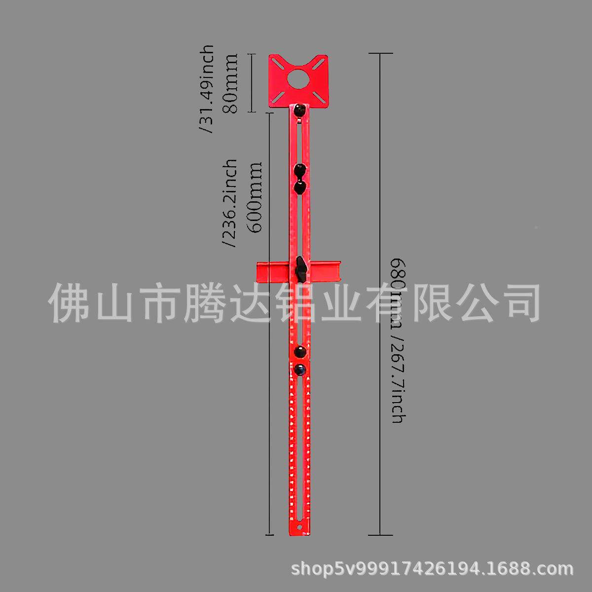 线铝AHN合金边木尺工尺修铣圆划定位圆孔开槽定位器带靠山加长款