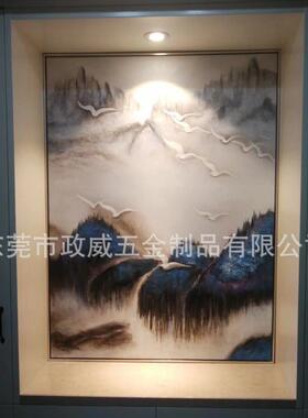 个性北欧黄铜画框卧BVI属房金属相框挂墙餐厅照框片架不锈钢金纯