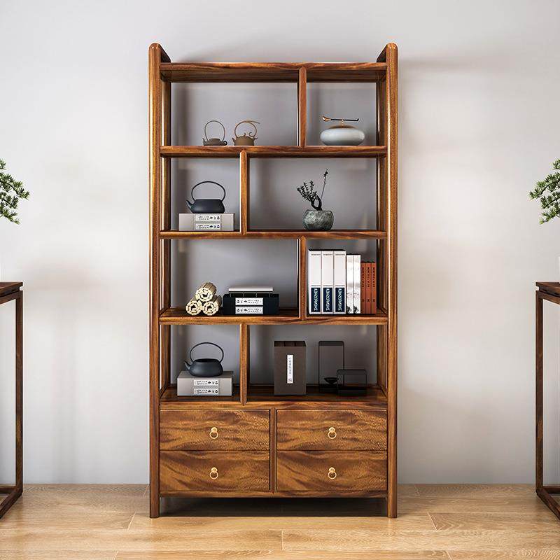 胡桃木博古架实木古董摆件展示架隔断茶柜展示柜茶柜多宝阁置物架,收纳整理,书桌收纳置物架,淘宝优惠券,粉丝福利购,淘宝优惠卷