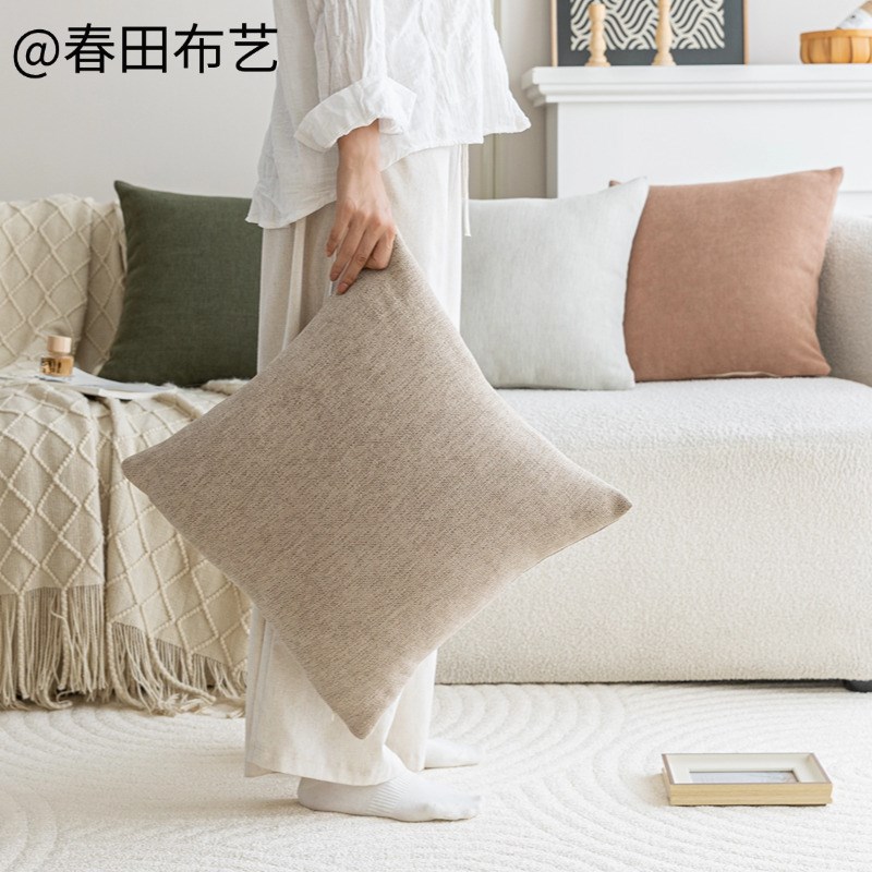 法式中古风棉麻沙发抱枕床头靠背垫客厅方K形靠枕抱枕套不含芯定
