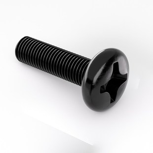 黑色304不锈钢小盘头十字螺丝钉GB823圆头机牙螺柱M2M3M4M5M6M8M