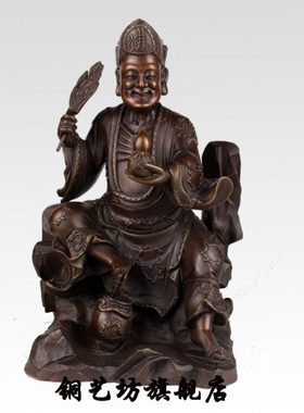 纯铜济公活佛摆件大号游本昌铜像济公工艺品摆设家居客厅摆设