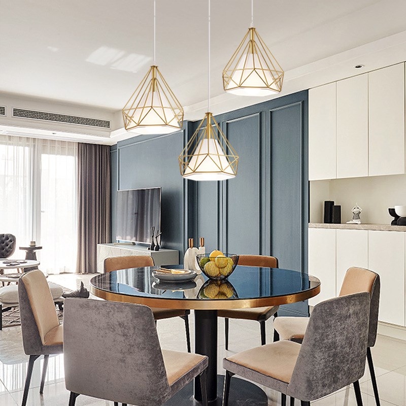 现代简约工业风吊灯创意个u性复古灯具酒吧台铁艺三头北欧餐厅吊