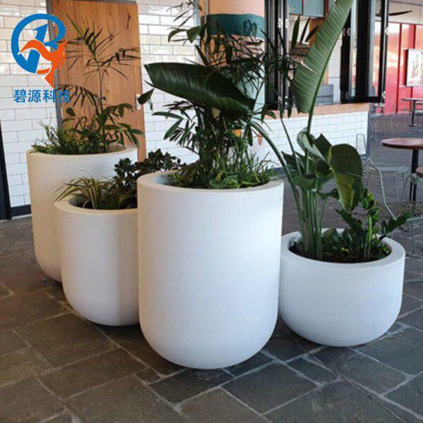 玻璃钢大花盆圆形盆景组合商场广场美陈户外摆件简约树脂花钵定制