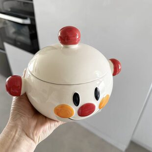 MOMO HOME家居日韩卡通面包陶瓷餐具可爱笑脸盘子高颜值杯碟