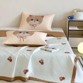 春夏轻奢宽边数码 印花兰精天丝床盖床褥薄床垫三件套莱赛尔夏被