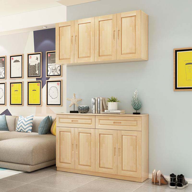 实木厨房吊柜衣柜顶柜松木墙壁柜储物柜实木简易小柜子简约挂柜