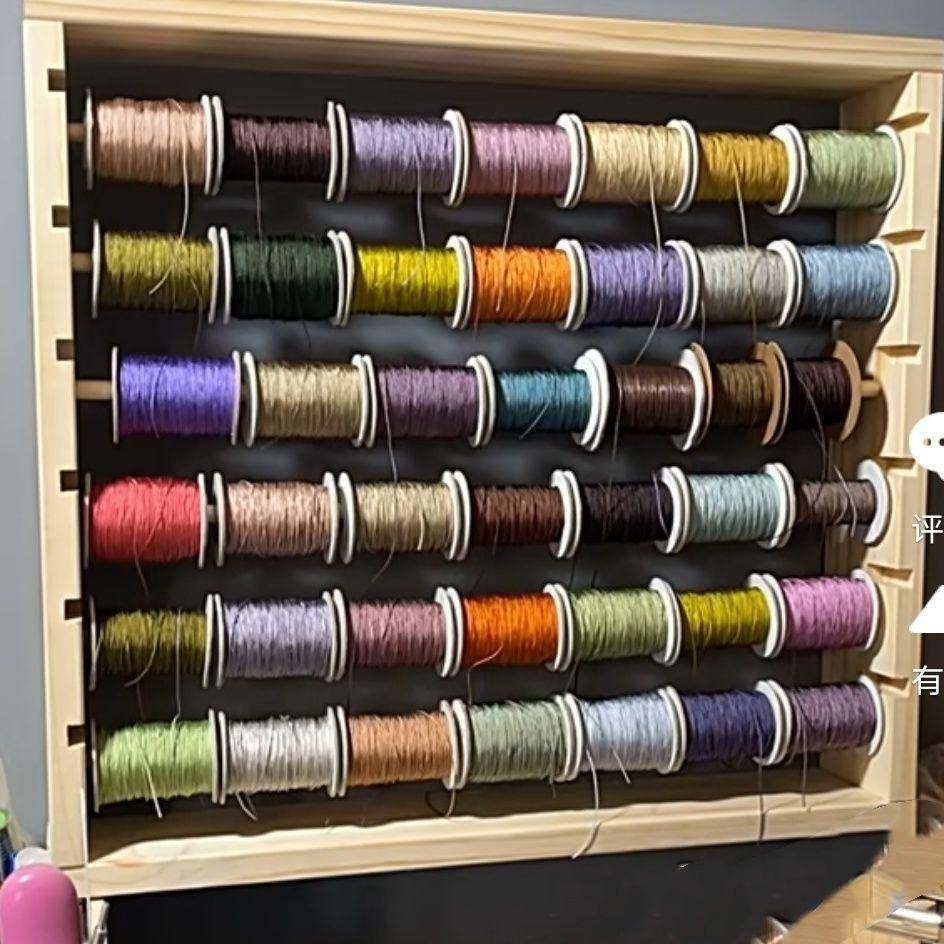 蜡线实木渔线架玉线线胶圈桌面织带架子线收纳置物架宝塔架缝纫线