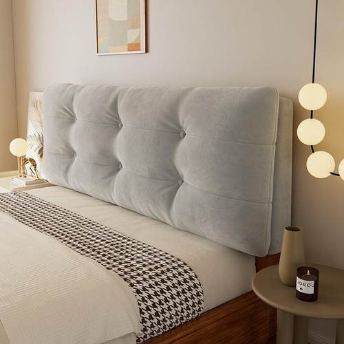 床头软包靠垫绒布靠背床上靠枕自粘大靠背床头榻榻米可水洗可拆洗