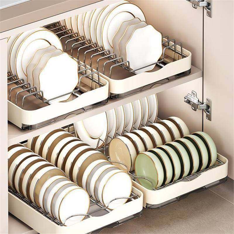 不锈钢橱柜内碗盘架可伸缩拉篮厨房台面碗架沥水架抽拉碗碟收纳架,厨房/烹饪用具,抹布架/厨房清洁收纳架,淘宝优惠券,粉丝福利购,淘宝优惠卷