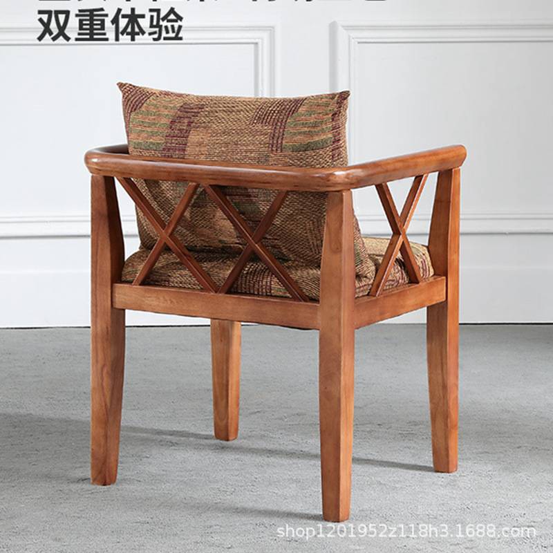 酒店圈椅茶几三件套橡木宾馆旅社客房围椅阳台中式实木阳台家具
