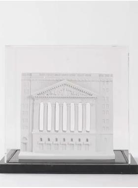 现代简约建筑模型树脂摆件创意客厅玄关书桌亚克力罩家居软装饰品