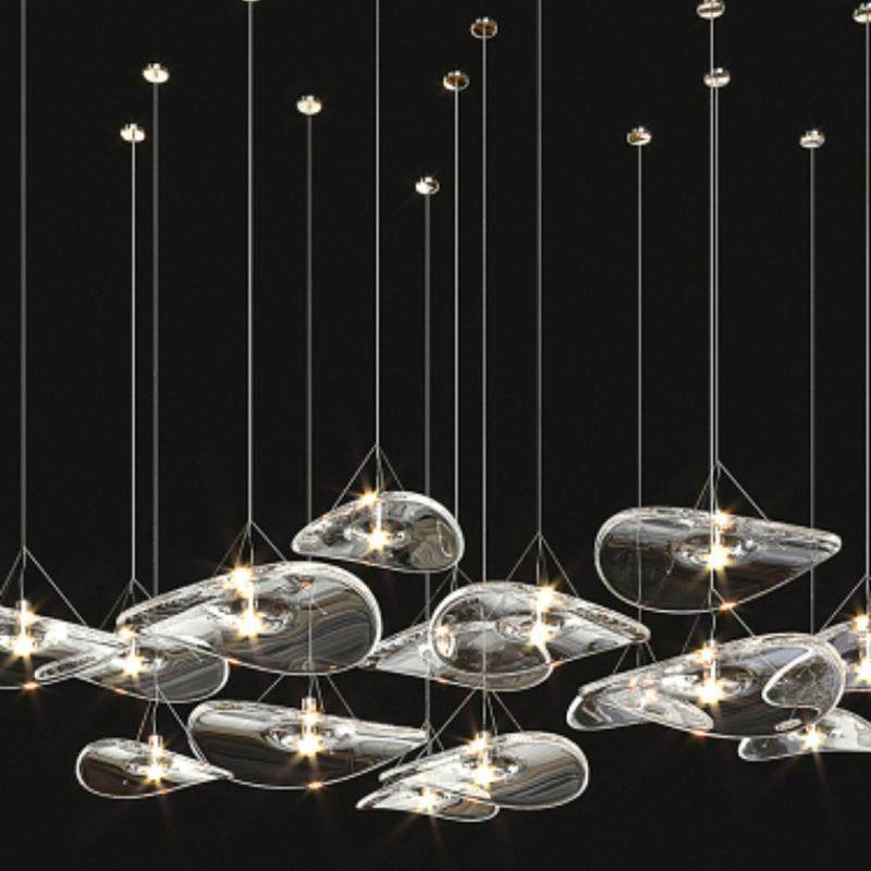 轻奢简约餐厅卧室飞碟荷叶玻璃吊灯酒店大堂服装门店装饰可定多头,家装灯饰光源,智能吊灯,淘宝优惠券,粉丝福利购,淘宝优惠卷