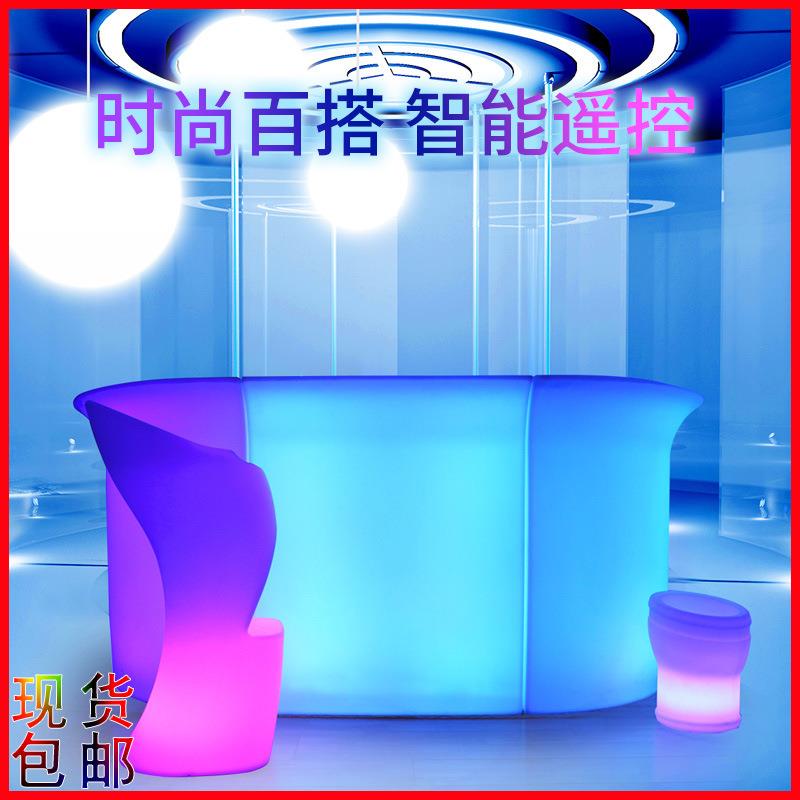 LED发光家具KTV迎宾鸡尾酒台户外创意酒店酒吧前台调酒台吧台商用