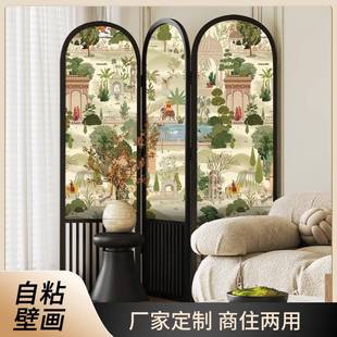 墙纸自粘墙贴一步一景墙布无缝全屋壁布轻奢风高端自粘贴墙布厂家