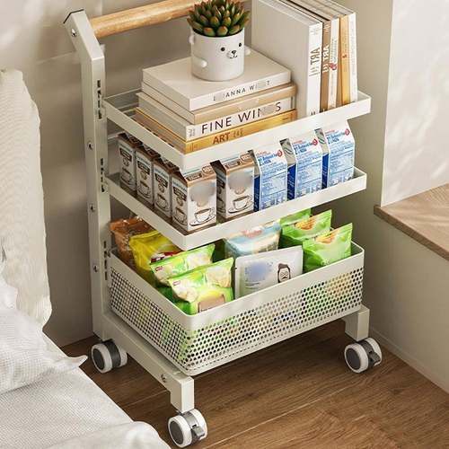 厨房置物架推车多层落地篮子可移动杂物储物架蔬菜水果收纳小推车