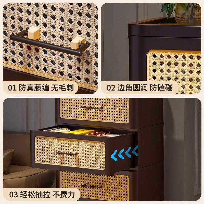 抽屉式柜1收纳柜家用置物柜多厅免安装客五层斗柜床头可移动储物b