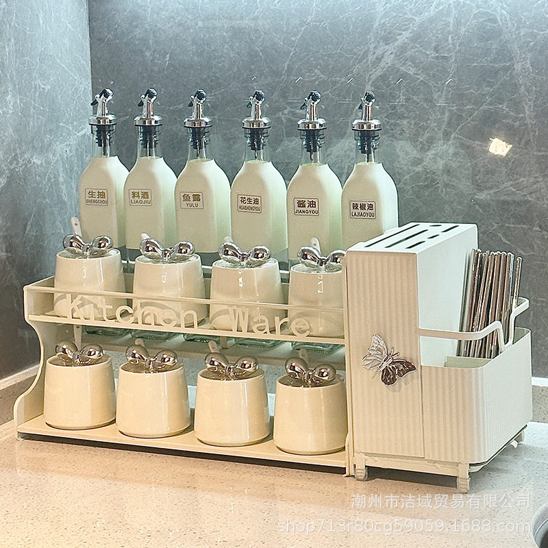 轻奢陶瓷调味罐厨房油壶调料组合套装佐料盒调料盒油盐酱醋调料罐