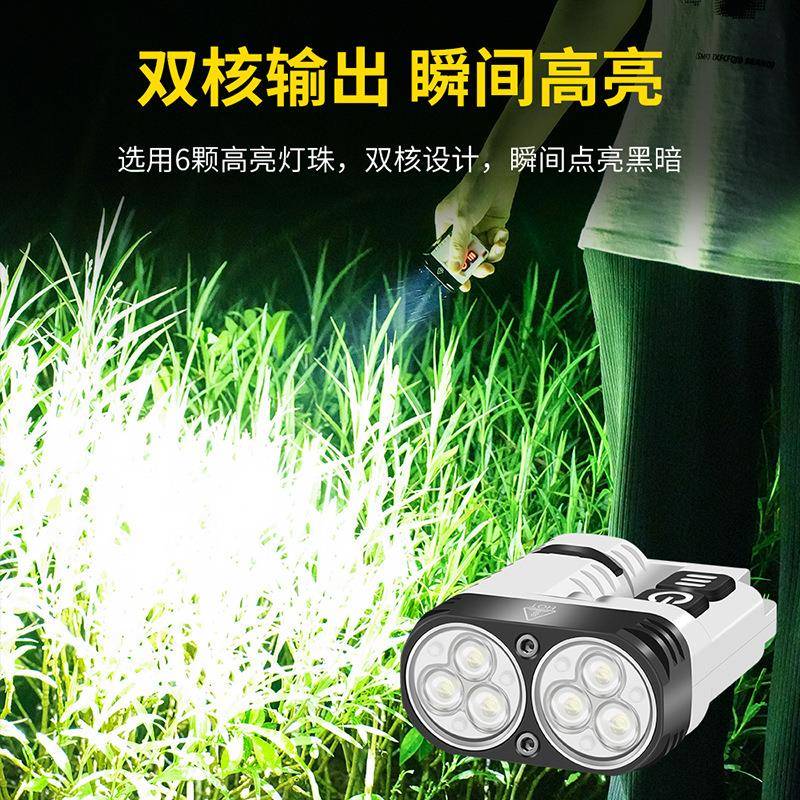 款高亮1600U6L手M电筒多功能旋强光新磁吸工作灯可转抱夹手电筒