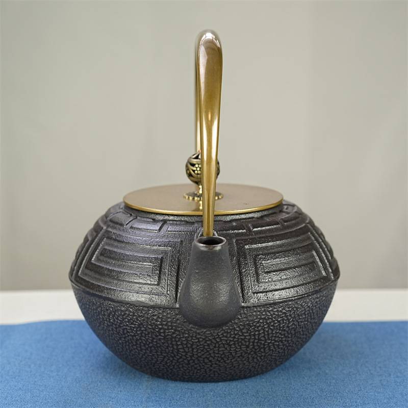 家居简约中式烧水泡茶复古铸铁铁壶样品房摆件间客厅茶具铁艺茶壶