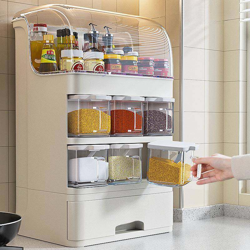 带盖调味调料盒套装酱油醋瓶糖盐罐子置物架抽屉式厨房用品收纳盒,厨房/烹饪用具,调味瓶罐/调料研磨器,淘宝优惠券,粉丝福利购,淘宝优惠卷