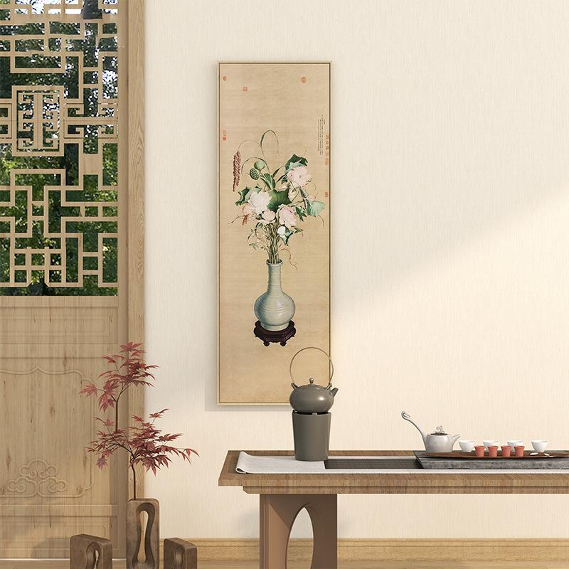传统古风新中式玄关走廊装饰画竖版客厅挂画书房茶室艺术墙壁画