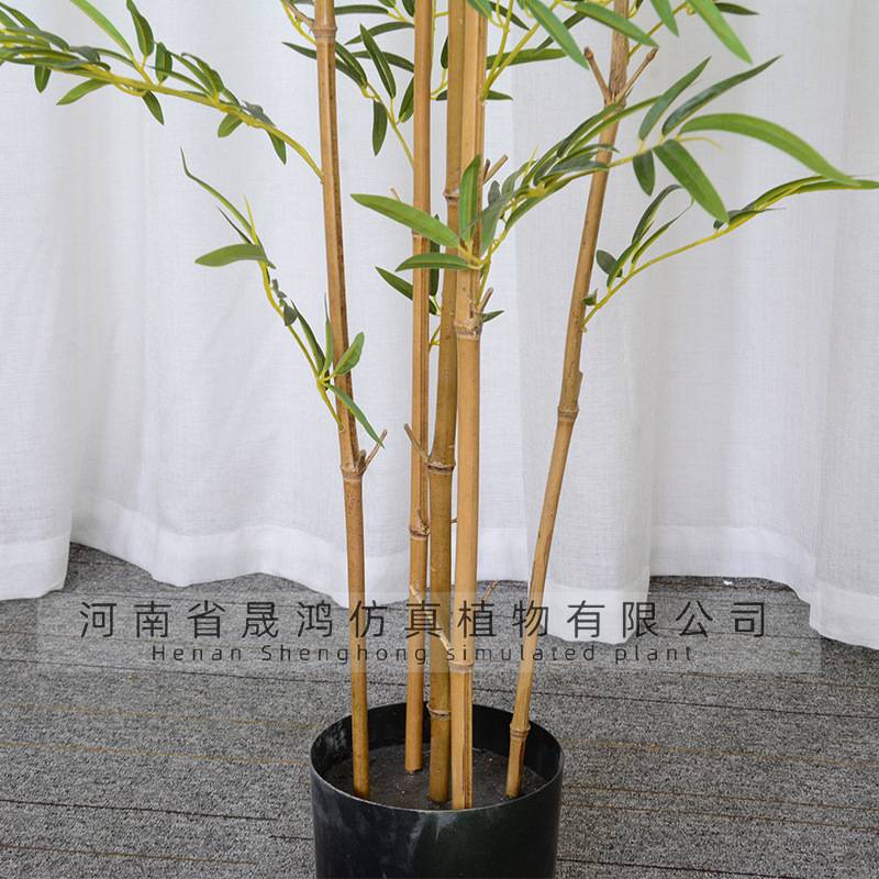 仿真竹子盆栽新中式假绿植造景室内外装饰屏风隔断迷你竹假南天竹