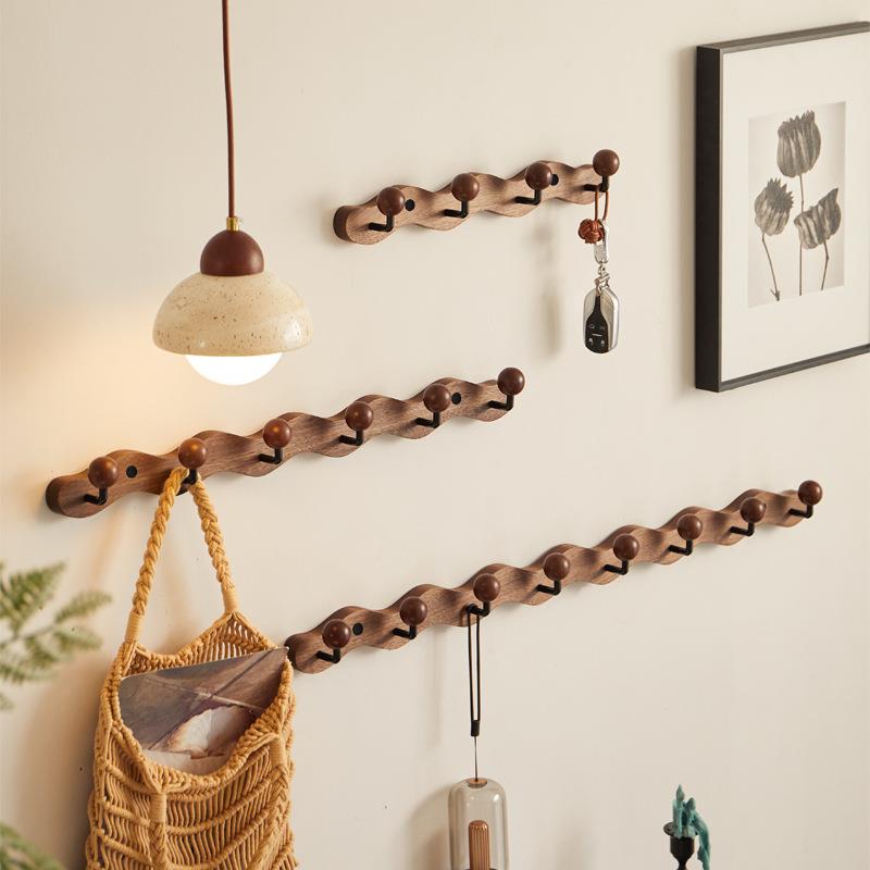 实木挂衣钩进门玄关入户门创意衣服衣帽挂钩免打孔挂衣架墙上壁挂