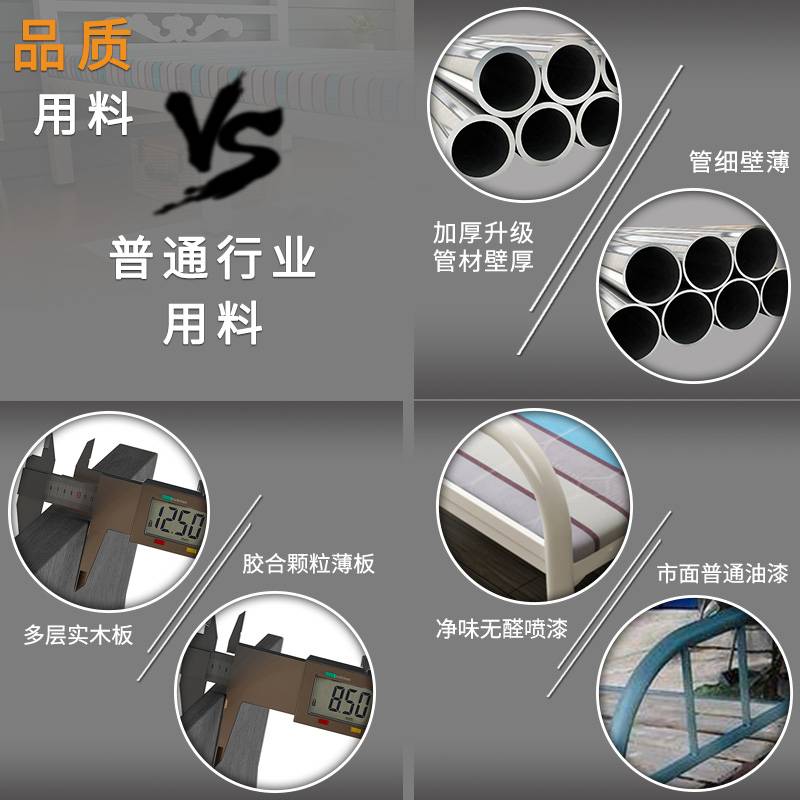 9C钢丝床单人折叠床90公分床家用午休床木板床便携陪护床出租屋铁