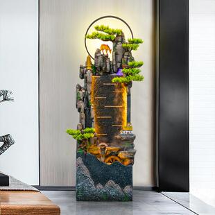 中式假山流水喷泉循环水鱼缸客厅室内办公室庭院落地水景装饰摆件