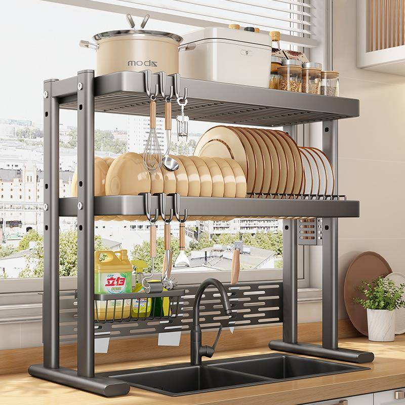 厨房水槽置物架台面碗盘收纳架多功能洗碗架水池上放碗碟架沥水架