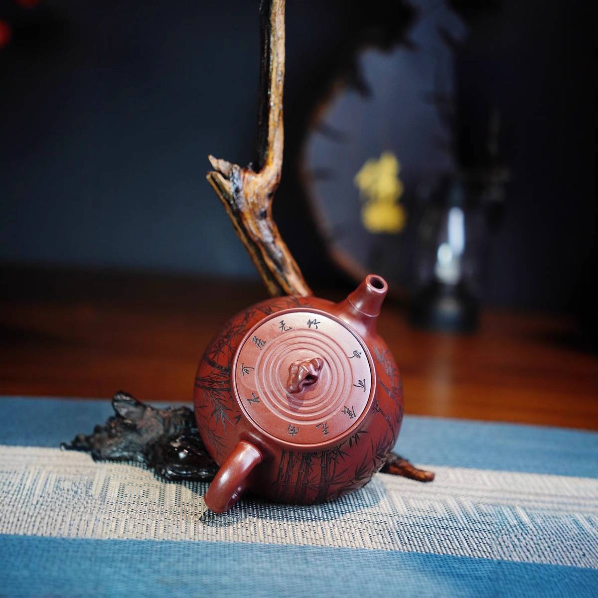 节节高升竹节壶原矿龙血砂泡茶壶纯手工家用泡茶具中国宜兴紫砂壶