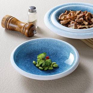 10个装台德密胺盘子餐厅饭店上汤菜盘仿瓷汤盘圆盘商用盘餐具套装