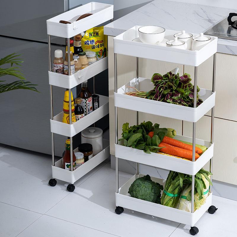 浴室夹缝置物架厨房收纳架可移动小推车便携储物架多层带轮子架子